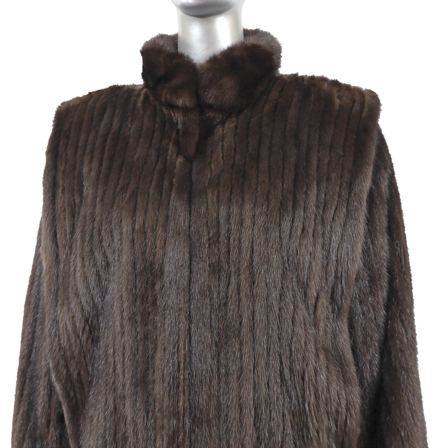 Dark Brown Mink Corded Jacket- Size M