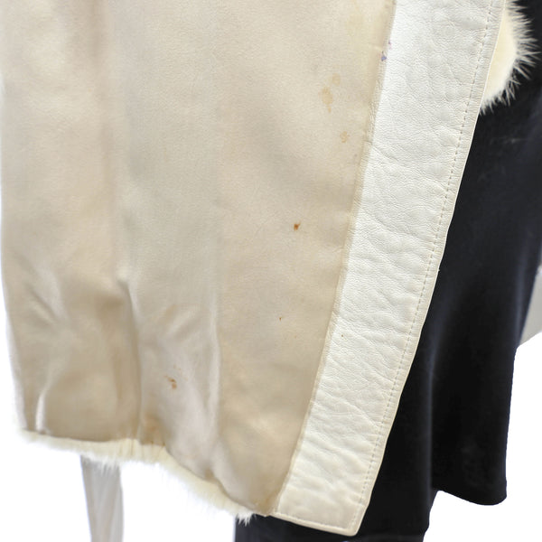 Tourmaline Mink and Leather Jacket with Fox Collar- Size S