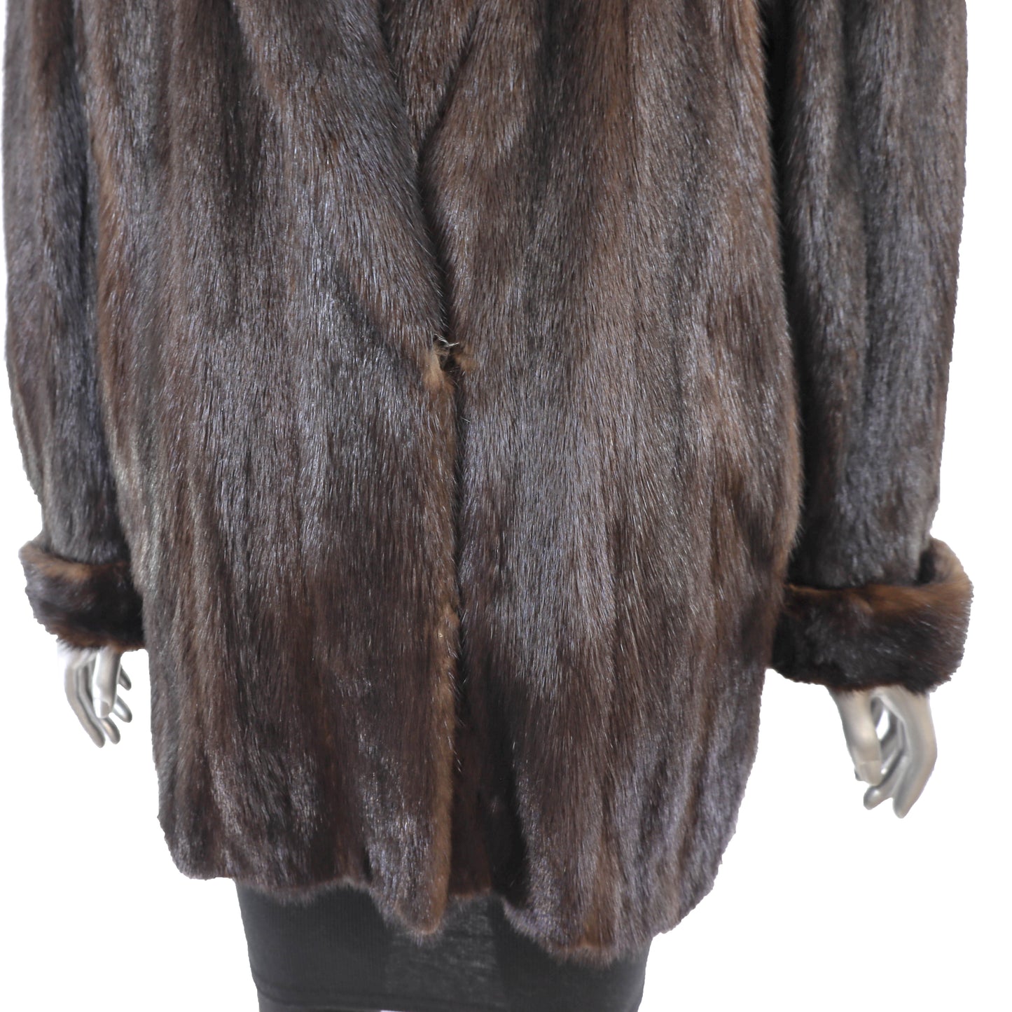 Dark Brown Mink Jacket - Size M