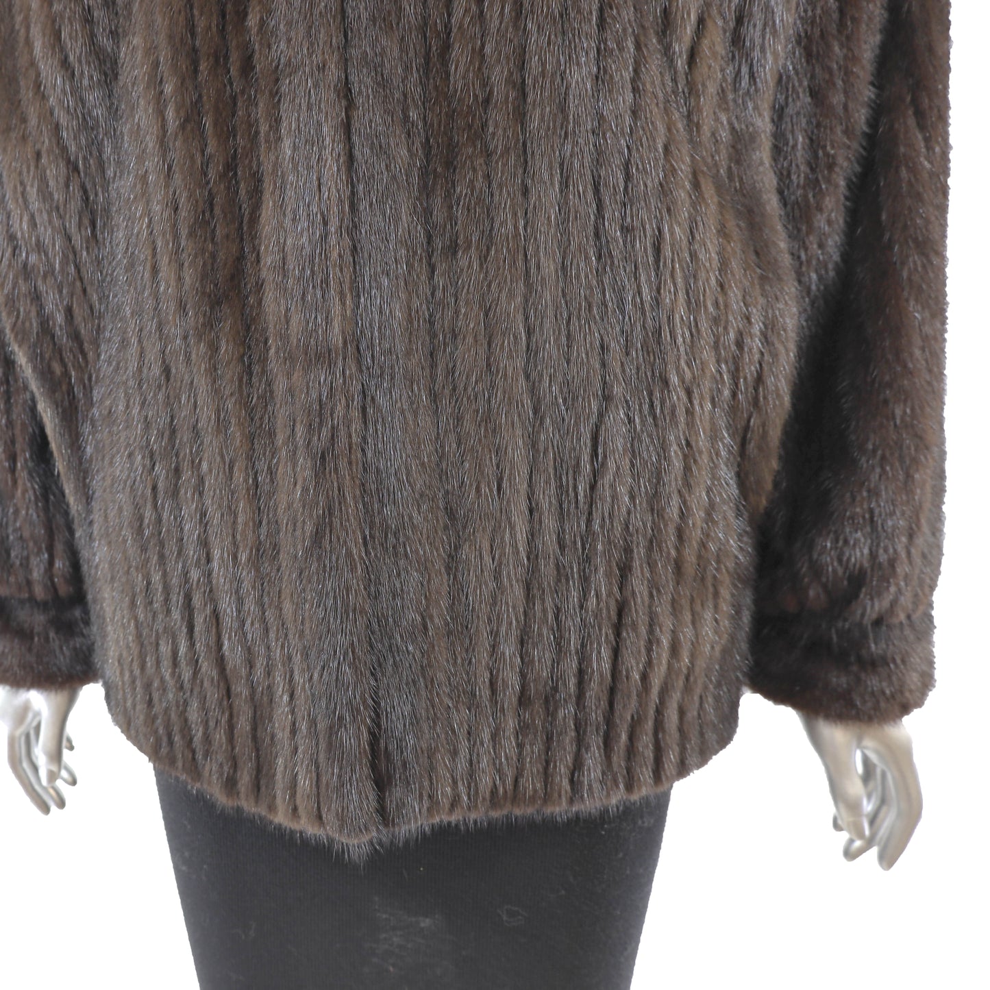 Dark Brown Mink Corded Jacket- Size M