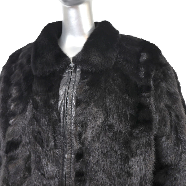 Section Mink Jacket Reversible to Leather- Size L