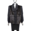 Mahogany Mink Jacket with Knitted Sleeves- Size M