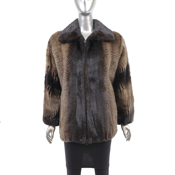 Light Brown and Mahogany Mink Jacket- Size L