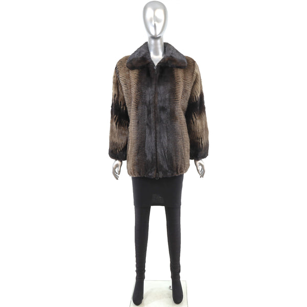 Light Brown and Mahogany Mink Jacket- Size L
