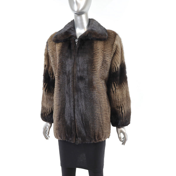 Light Brown and Mahogany Mink Jacket- Size L