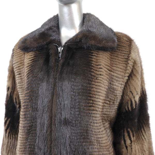 Light Brown and Mahogany Mink Jacket- Size L