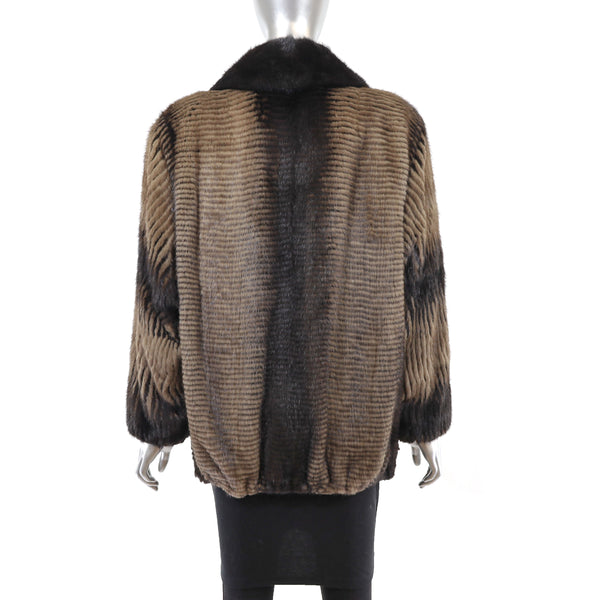 Light Brown and Mahogany Mink Jacket- Size L