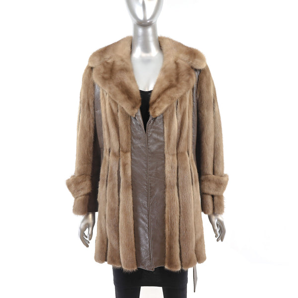 Autumn Haze Mink Jacket with Leather Insert- Size M