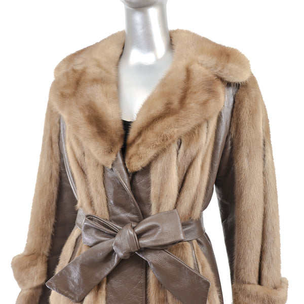 Autumn Haze Mink Jacket with Leather Insert- Size M