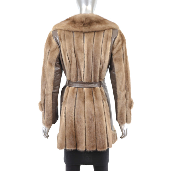 Autumn Haze Mink Jacket with Leather Insert- Size M