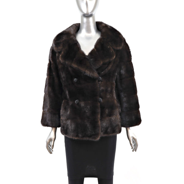 Mahogany Horizontal Mink Jacket- Size S