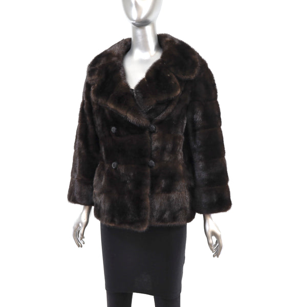 Mahogany Horizontal Mink Jacket- Size S