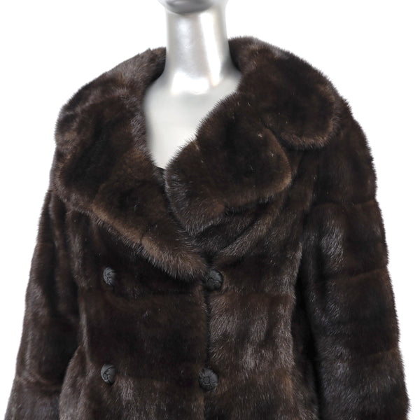 Mahogany Horizontal Mink Jacket- Size S