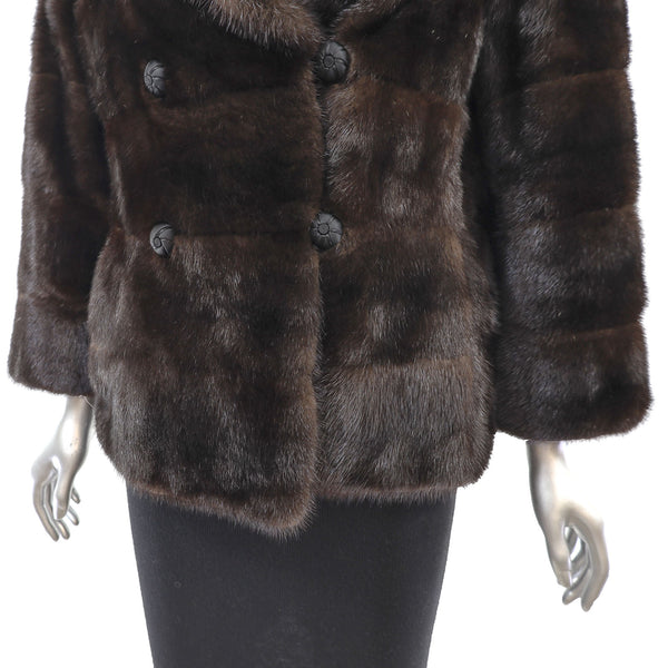 Mahogany Horizontal Mink Jacket- Size S