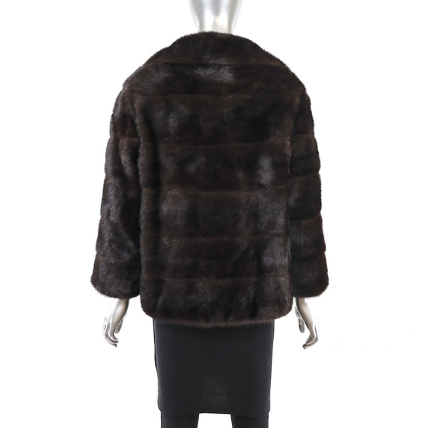 Mahogany Horizontal Mink Jacket- Size S