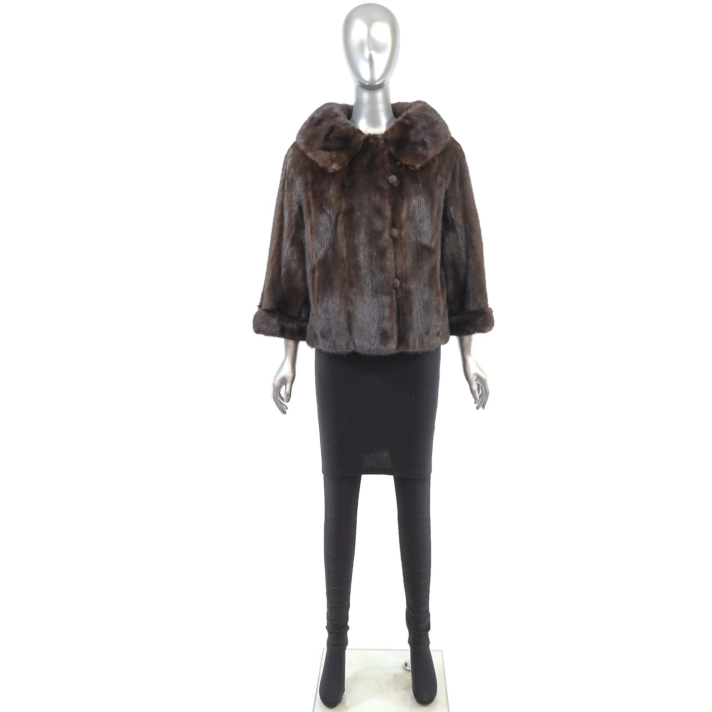 Brown Bolero Mink Jacket- Size M