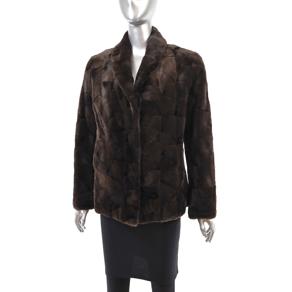 Section Sheared Mink Jacket- Size S