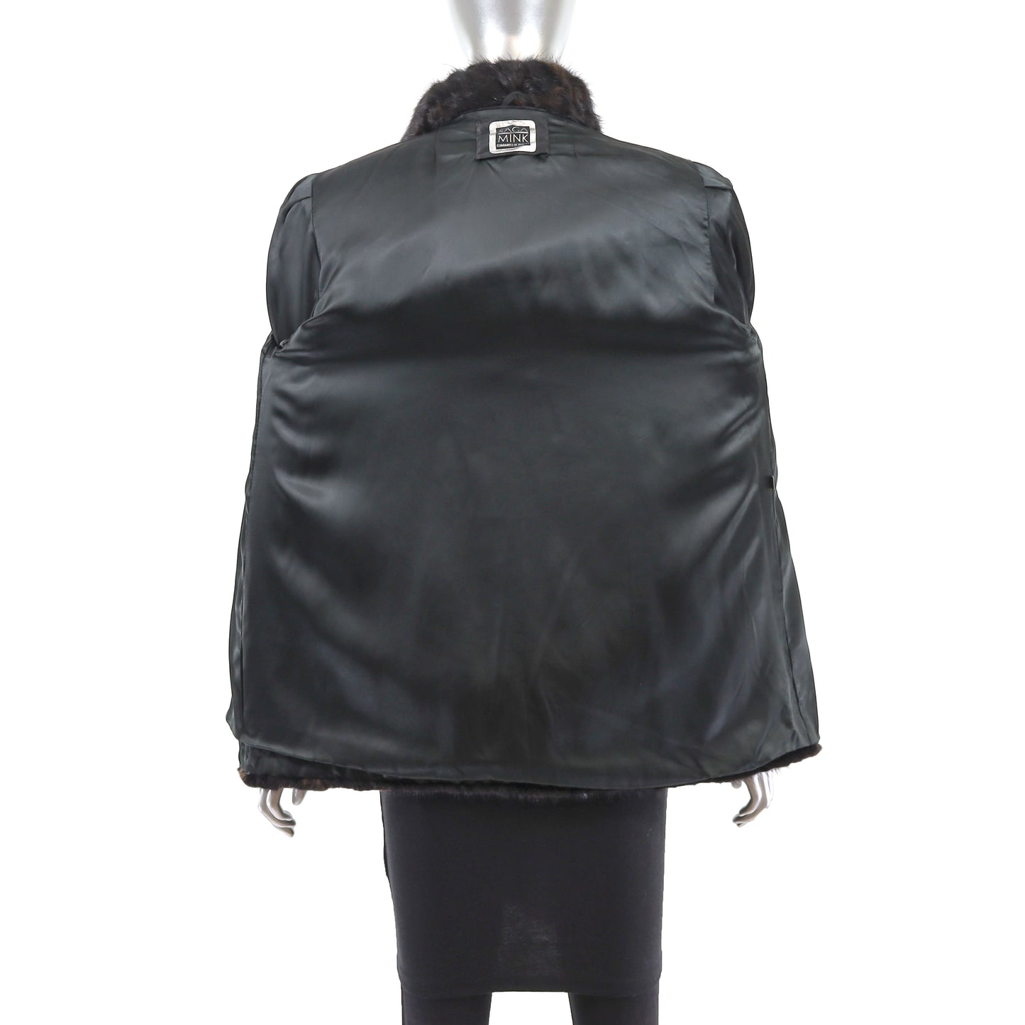Dark Mahogany Section Mink Jacket- Size M