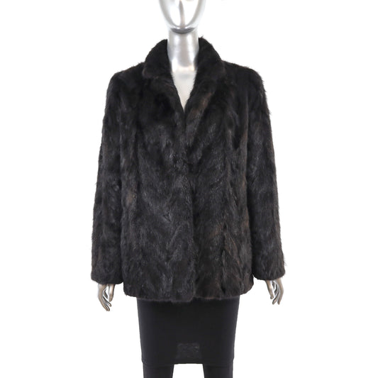 Black Section Mink Jacket- Size M