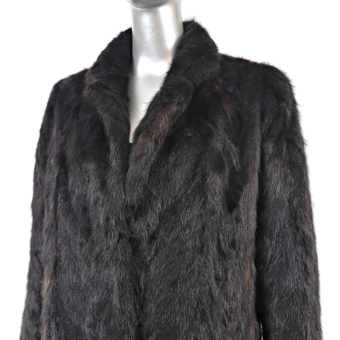 Dark Mahogany Section Mink Jacket- Size M