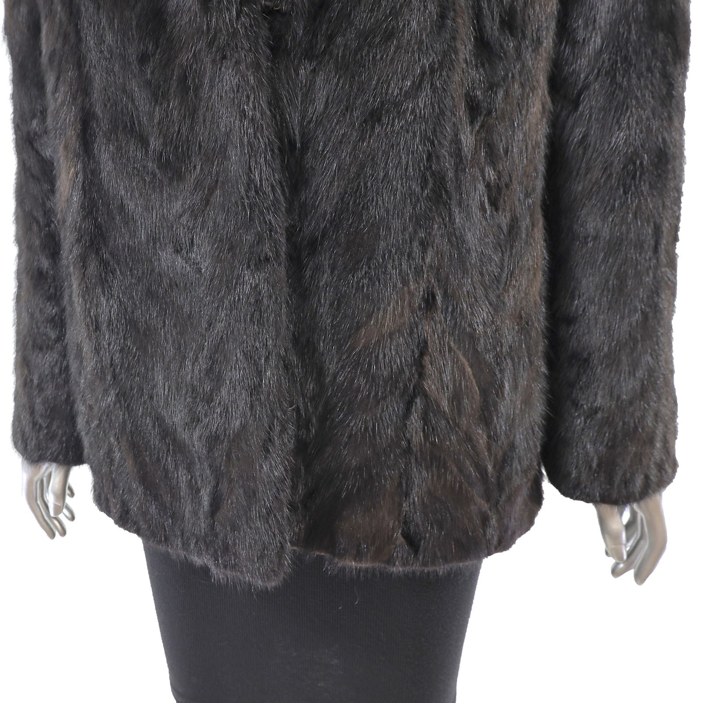 Dark Mahogany Section Mink Jacket- Size M