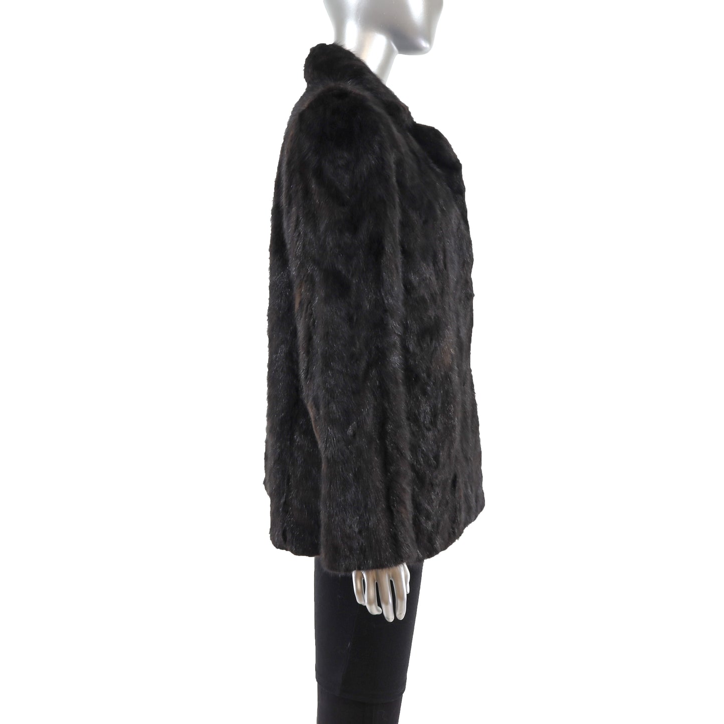 Dark Mahogany Section Mink Jacket- Size M
