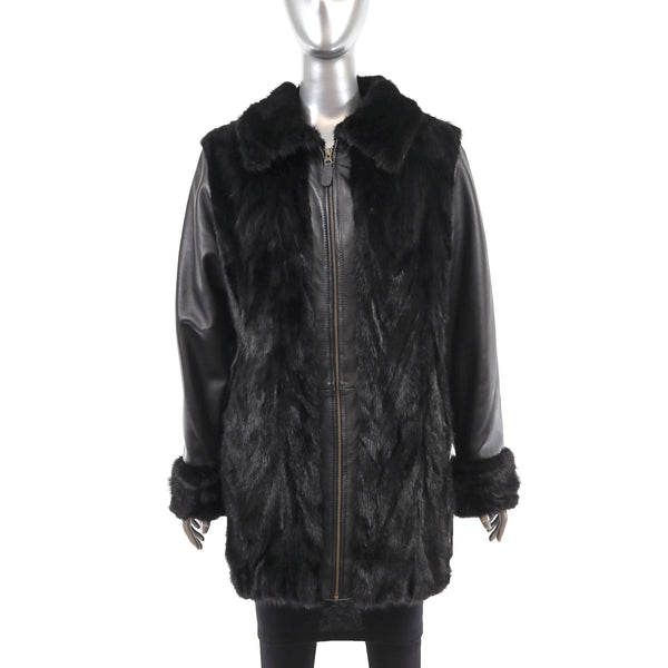 Section Mink and Leather Jacket- Size M