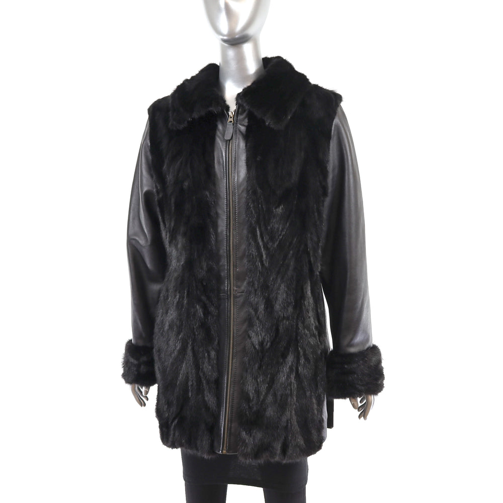 Section Mink and Leather Jacket- Size M