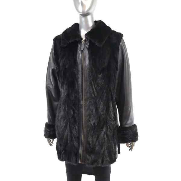 Section Mink and Leather Jacket- Size M