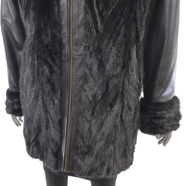 Section Mink and Leather Jacket- Size M