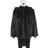 Hooded Mahogany Mink Jacket- Size M