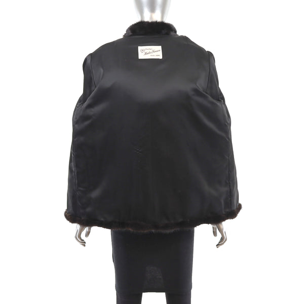 Hooded Mahogany Mink Jacket- Size M