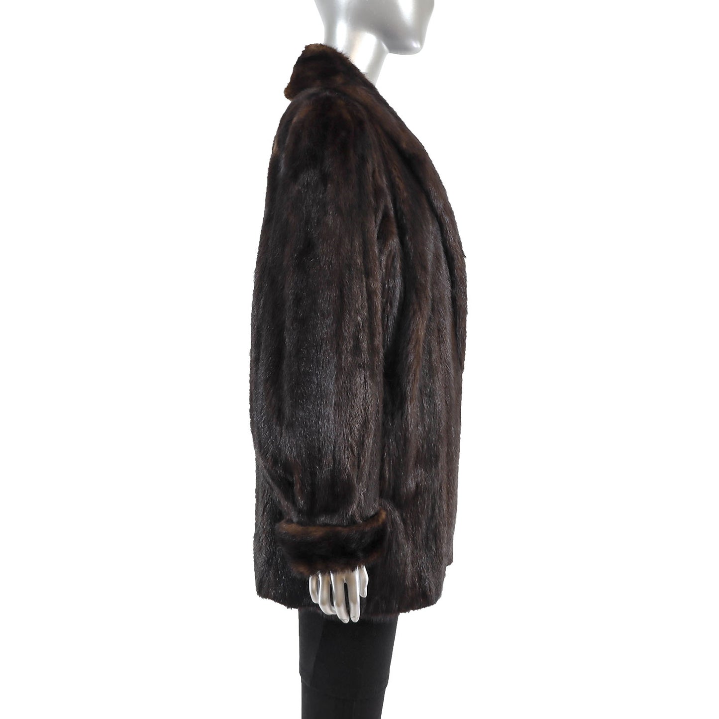 Dark Brown Mink Jacket - Size M