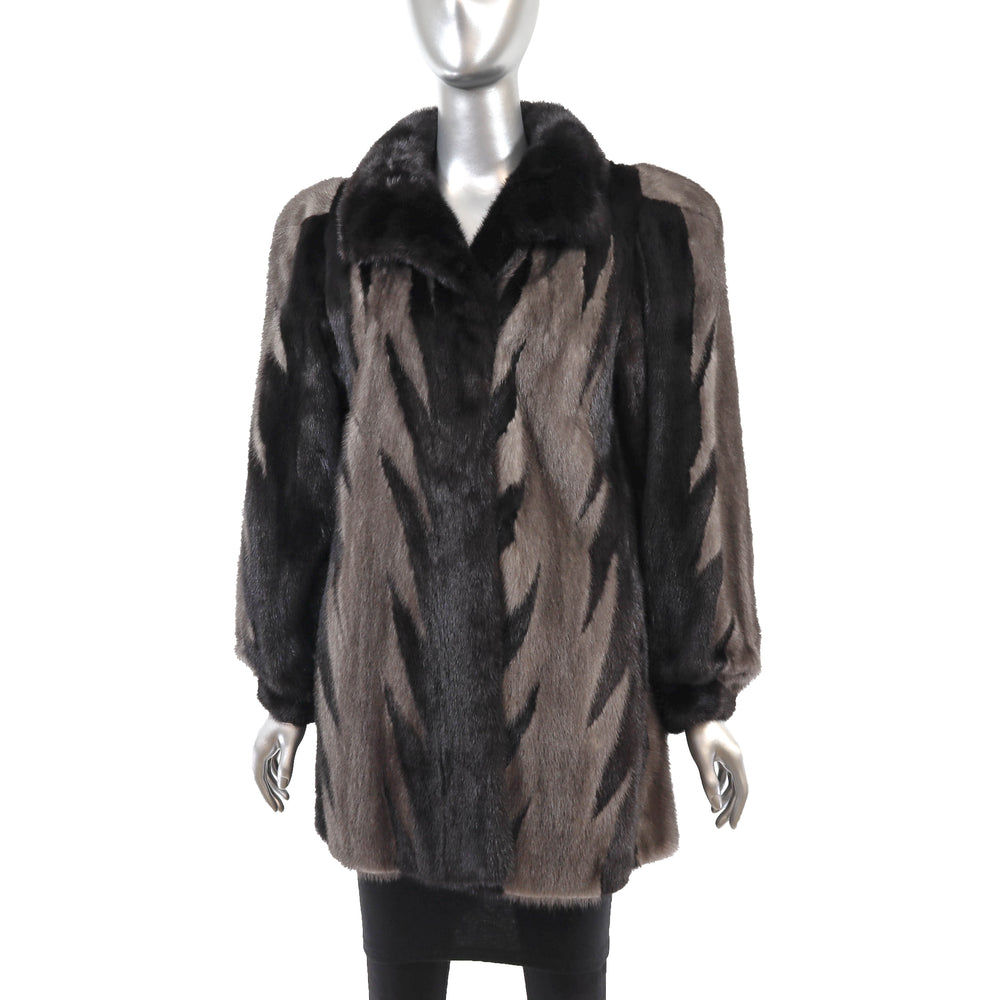 Sapphire Ranch Mink Jacket with Design- Size M