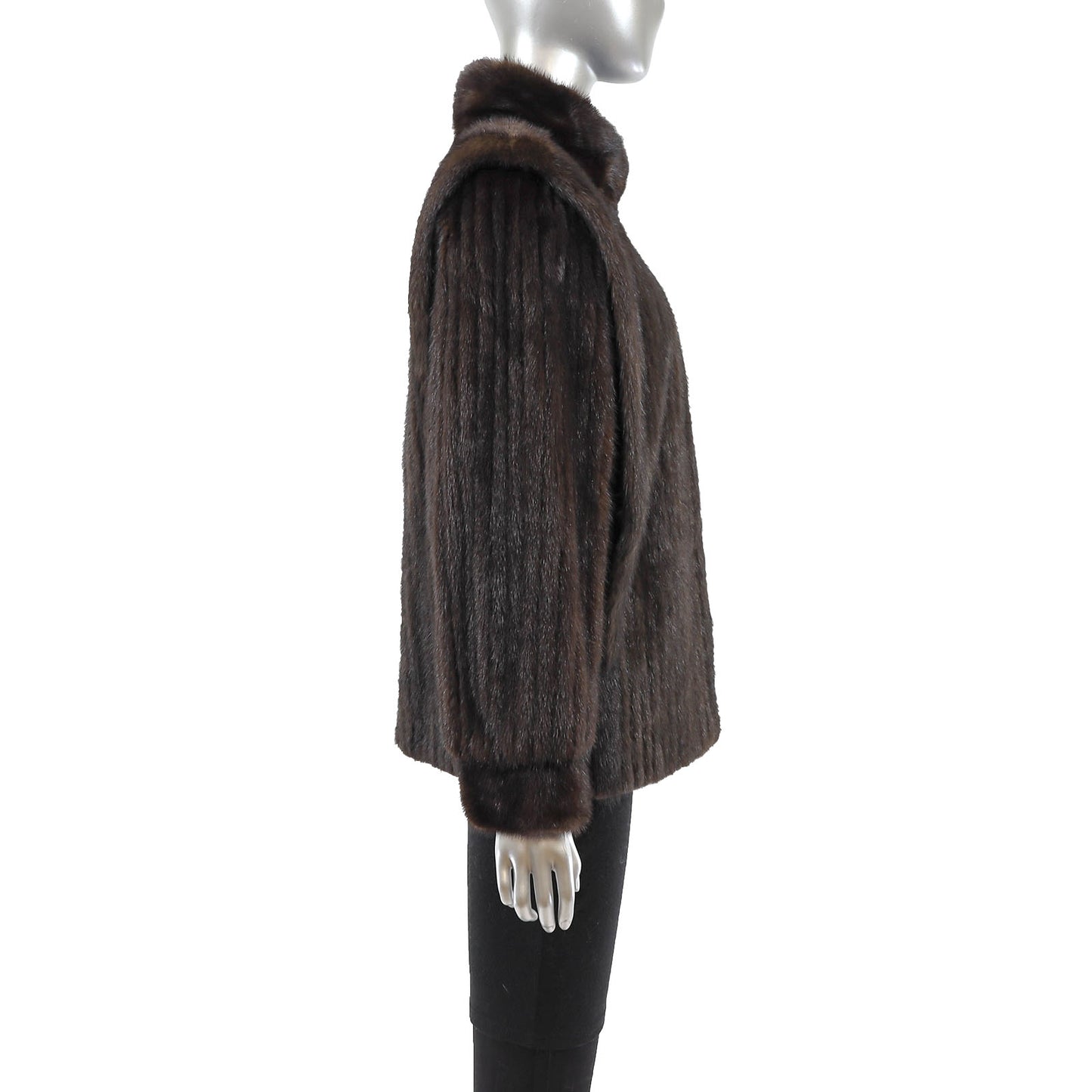 Dark Brown Mink Corded Jacket- Size M
