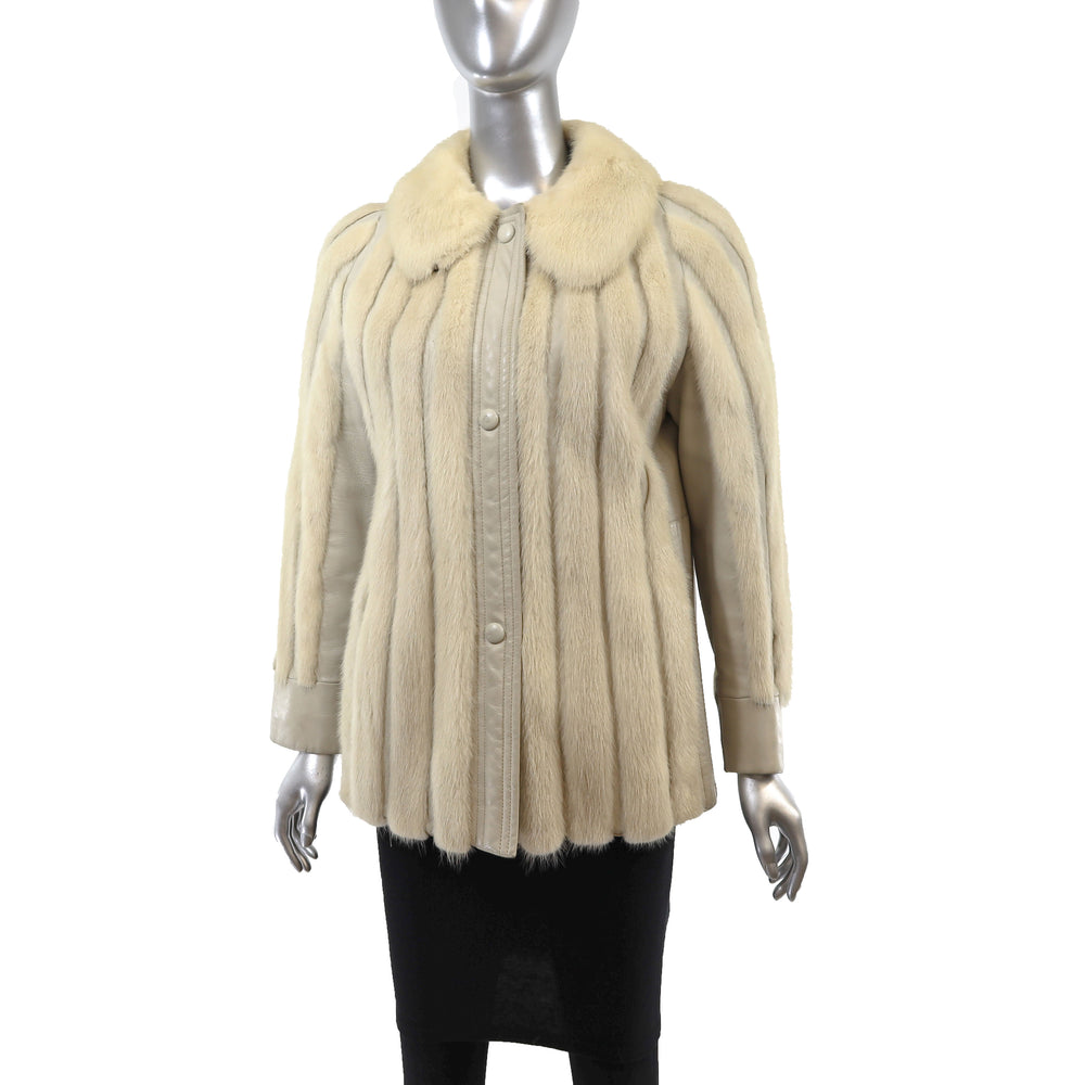 Pearl Mink and Leather Jacket- Size S