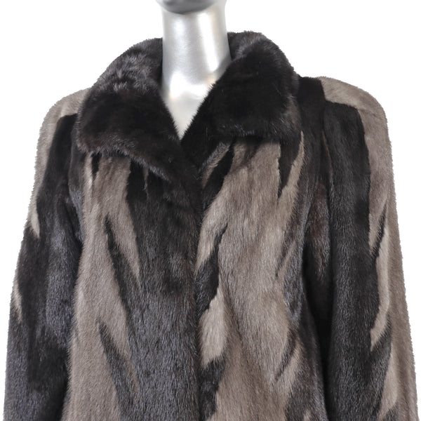 Sapphire Ranch Mink Jacket with Design- Size M