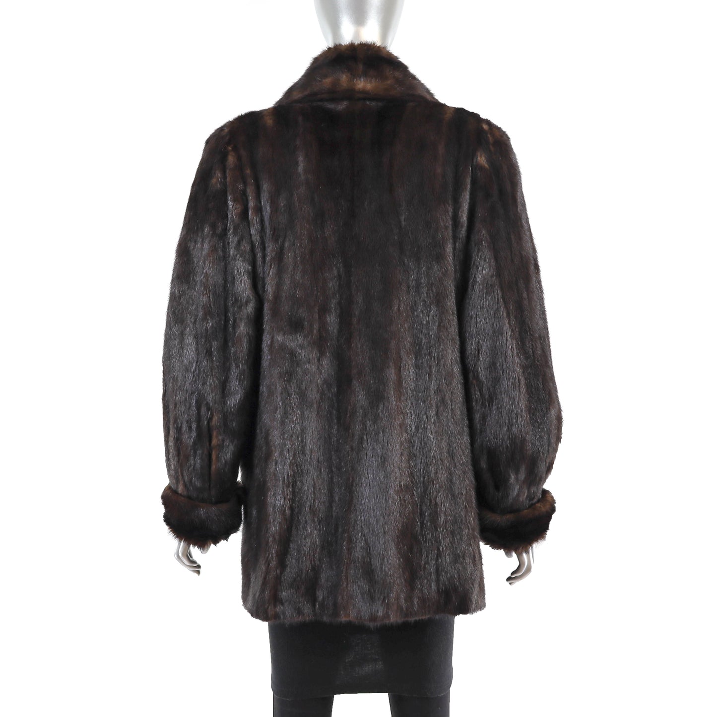 Dark Brown Mink Jacket - Size M