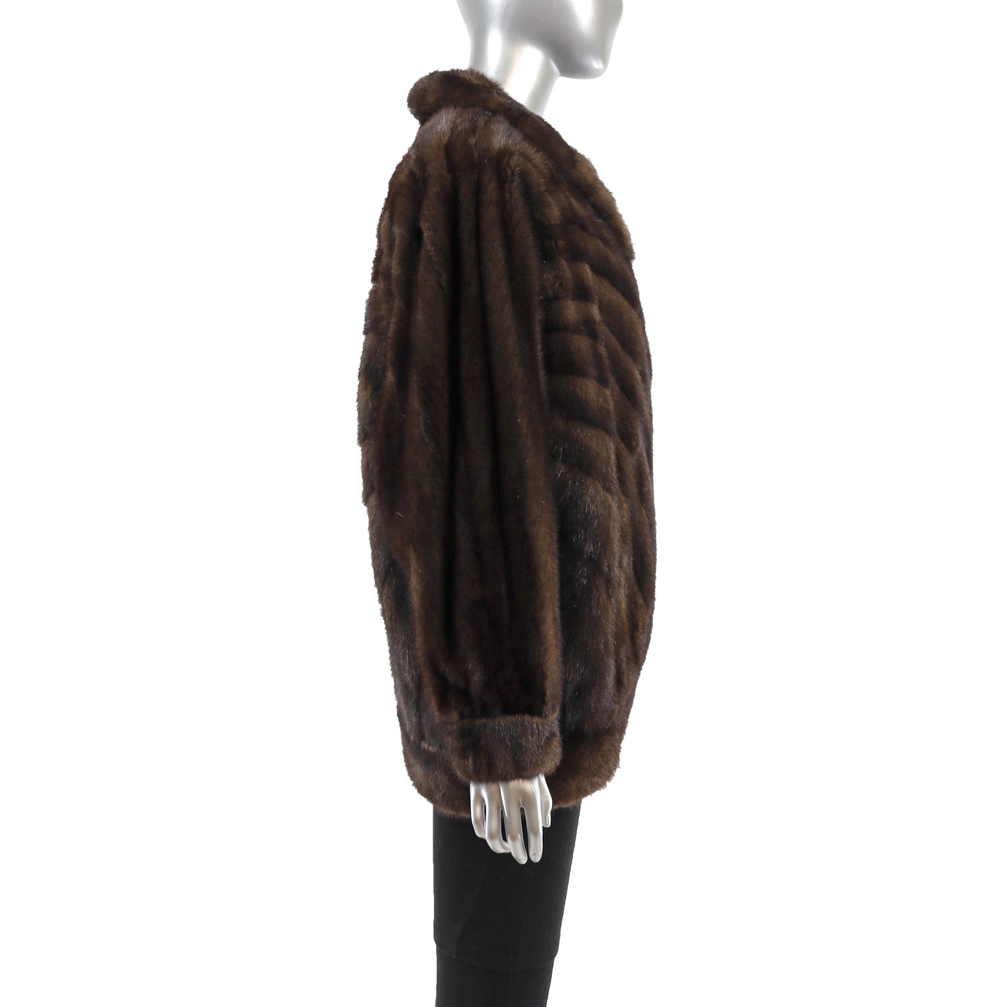Brown Directional Mink Jacket- Size M