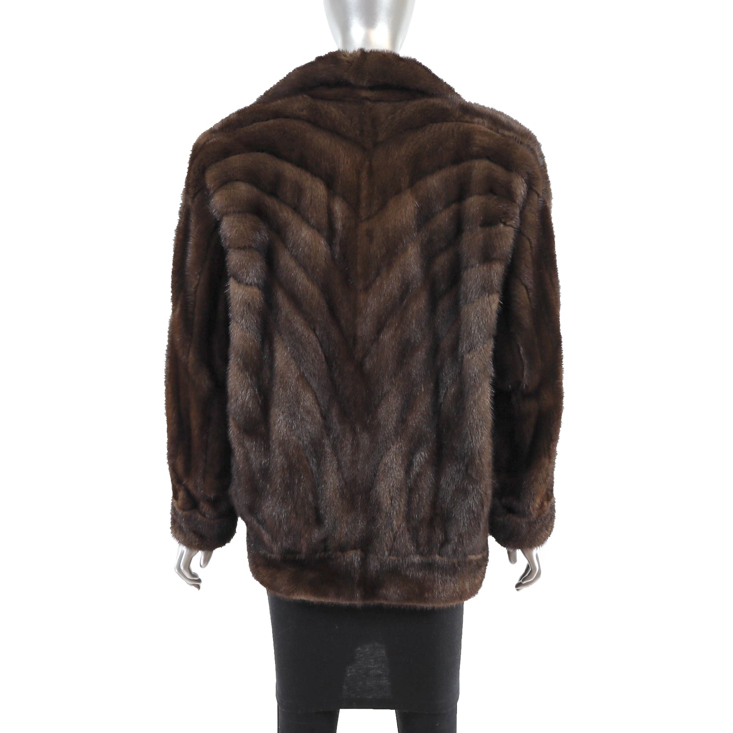 Brown Directional Mink Jacket- Size M