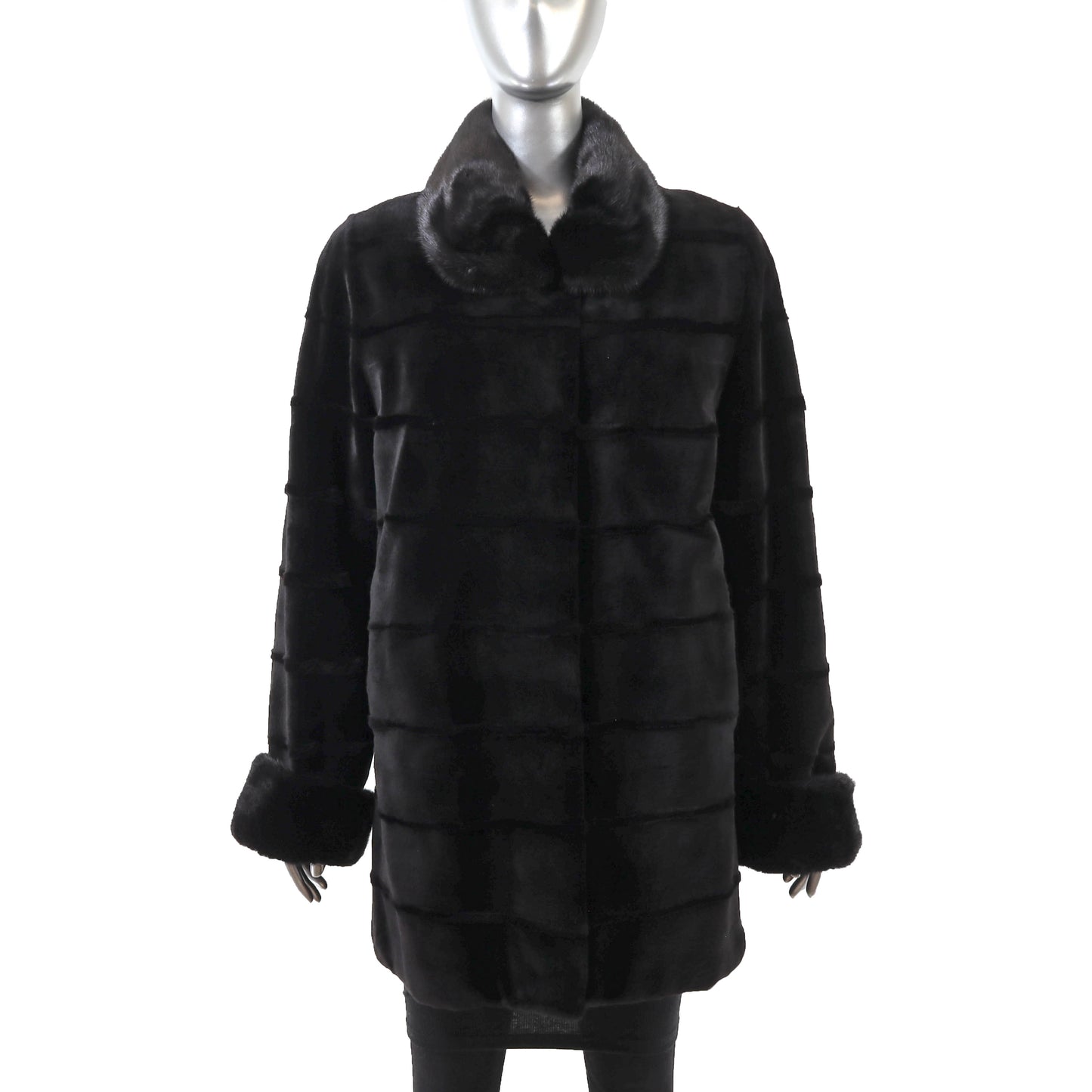 Black Sheared Reversible Mink Jacket- Size M