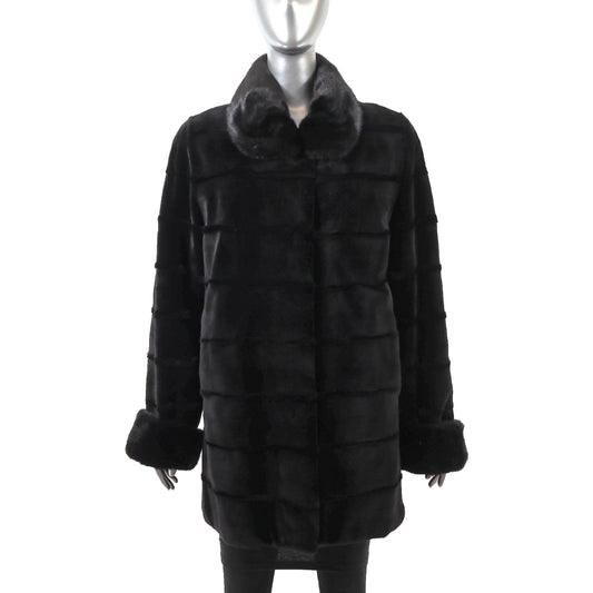 Black Sheared Reversible Mink Jacket- Size M