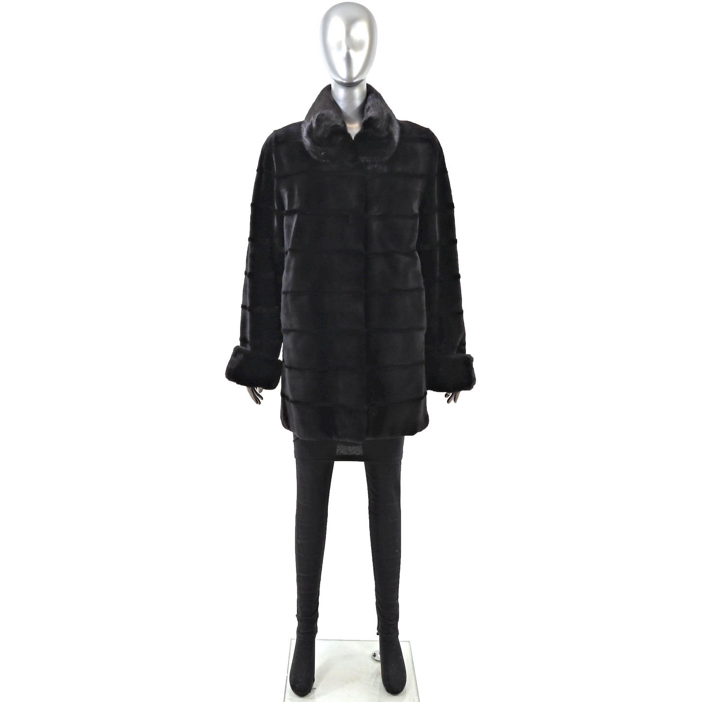 Black Sheared Reversible Mink Jacket- Size M