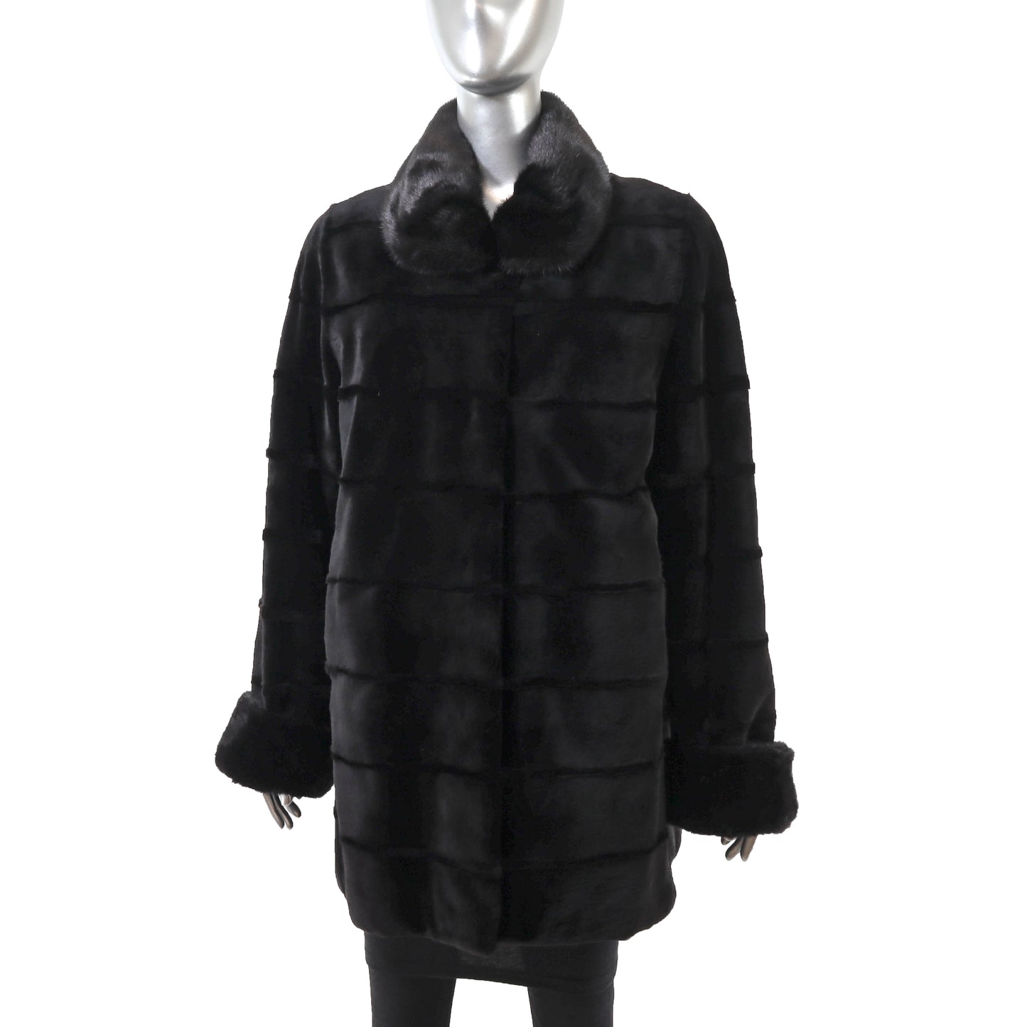 Black Sheared Reversible Mink Jacket- Size M