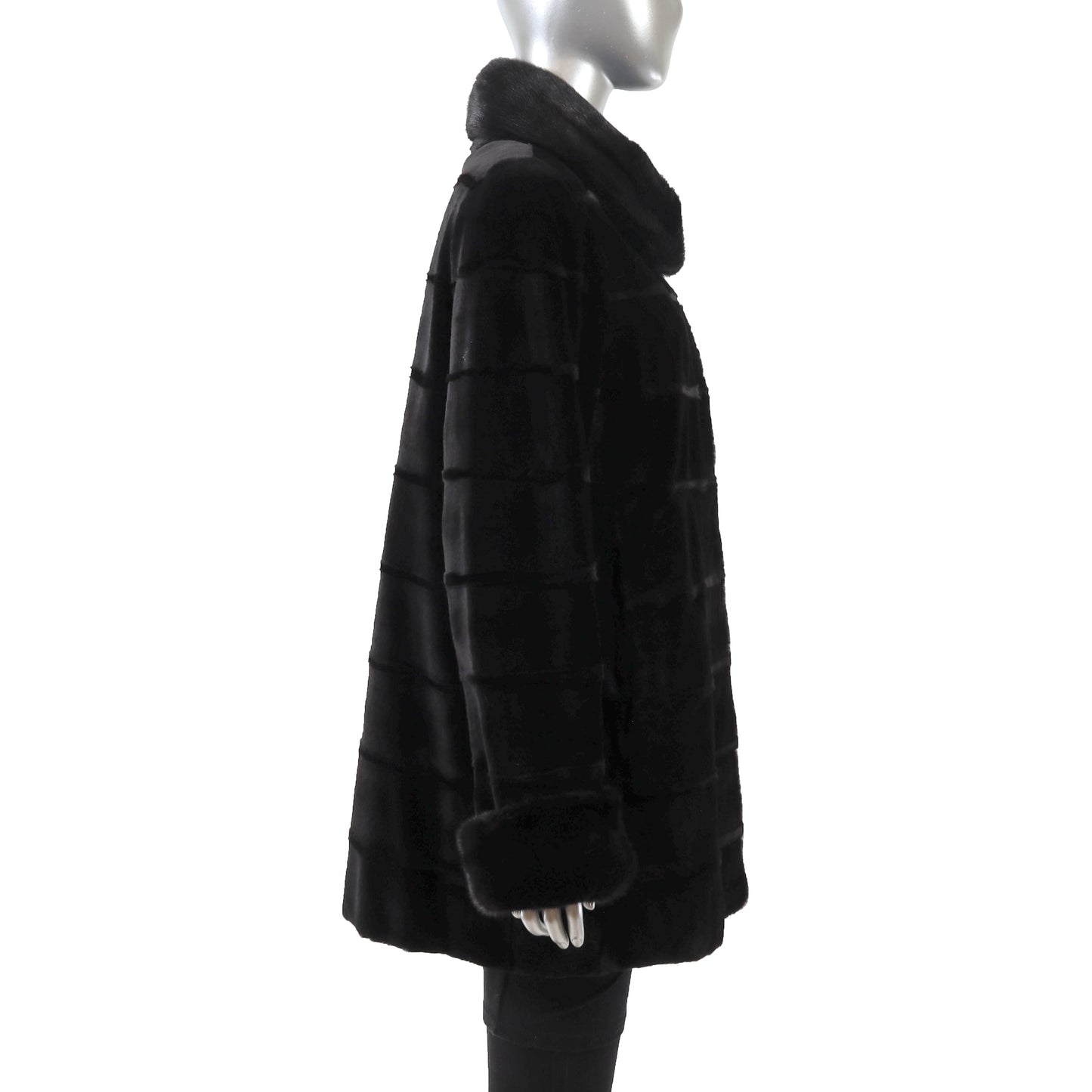 Black Sheared Reversible Mink Jacket- Size M