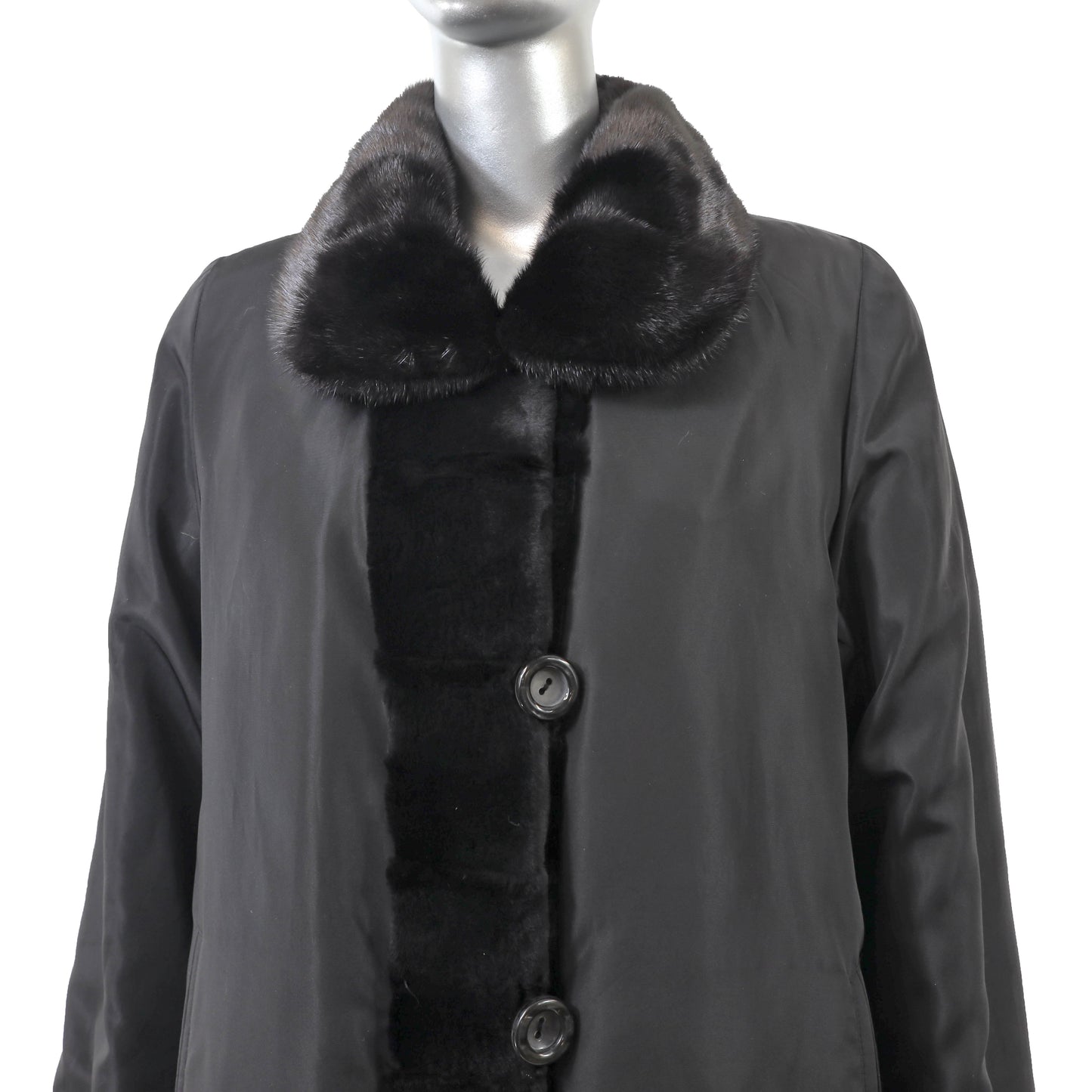 Black Sheared Reversible Mink Jacket- Size M