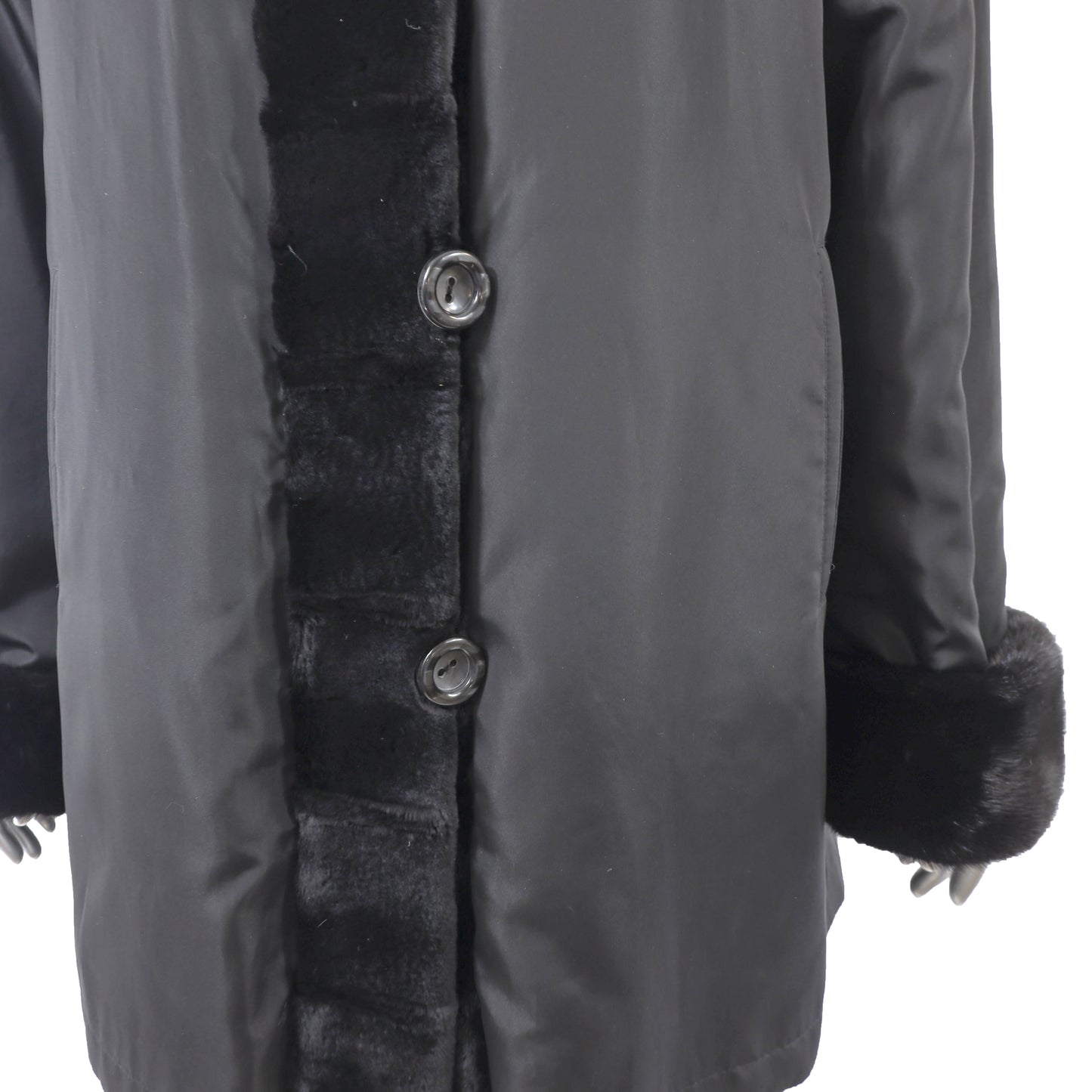 Black Sheared Reversible Mink Jacket- Size M