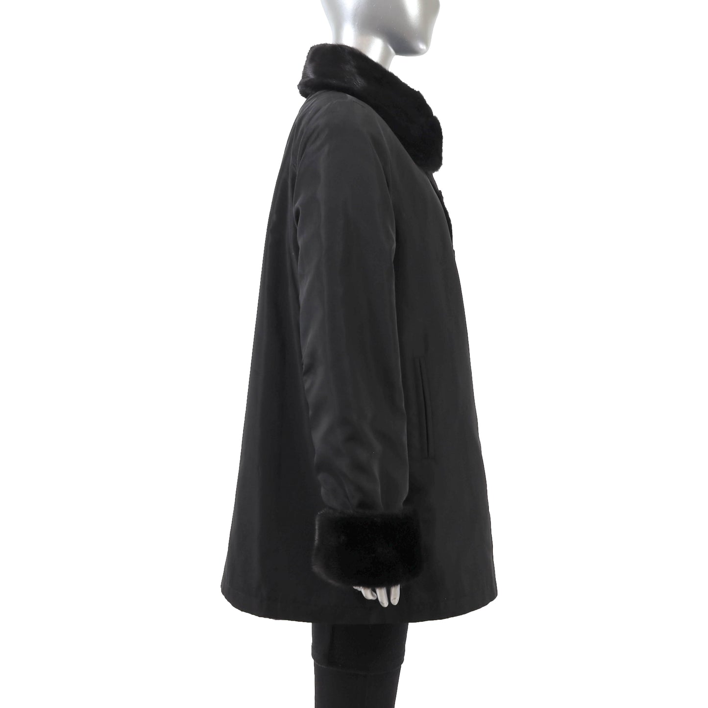 Black Sheared Reversible Mink Jacket- Size M