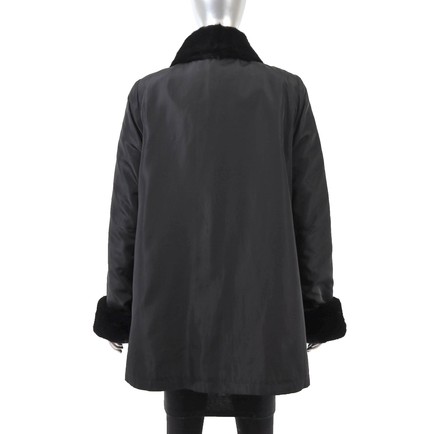 Black Sheared Reversible Mink Jacket- Size M