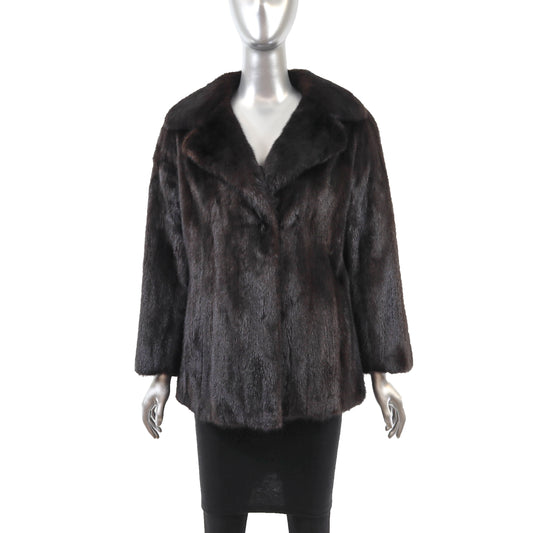 Dark Brown Mink Jacket- Size S
